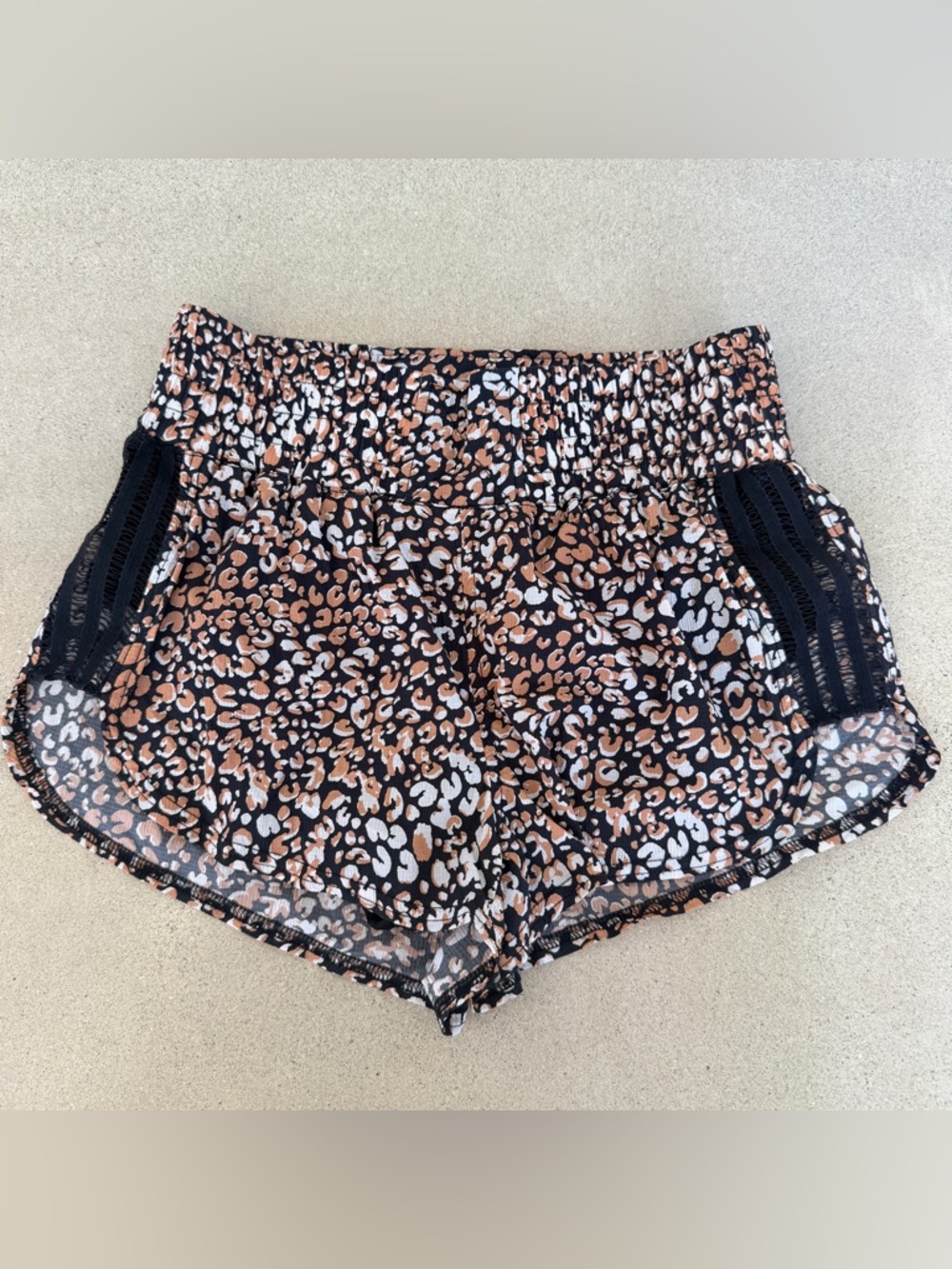Free People FP Movement XS Run Wild Shorts Leopard Animal Print Lined Running